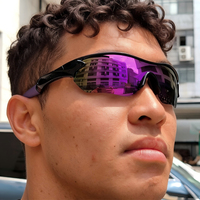 Lunettes de soleil de sport OEM avec protection UV pour le cyclisme et la course à pied, plusieurs options de couleurs, verres en polycarbonate, semi-cerclées, unisexe