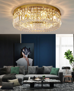 Luxe hotel kroonluchter, ronde lamp, gouden verlichting, led, eetkamer, K9, moderne, vlakke, eenvoudige kristallen plafondlamp - Product Image 4