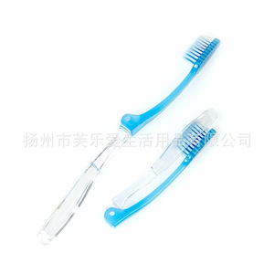 Brosse à dents de voyage pliable bleue 19 cm, poils souples pour l'hygiène buccale, usage adulte - Product Image 5