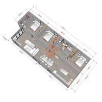 Maison préfabriquée en conteneur d'acier à trois pièces à plancher plat mobile sur mesure en gros Maison préfabriquée isolée en kit Design moderne