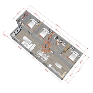 Casa Container Prefabbricata in Acciaio a Tre Stanze con Pavimento Piatto, <span class=keywords><strong>Design</strong></span> Moderno, Isolata e Smontabile, Vendita all'Ingrosso - Product Image 6