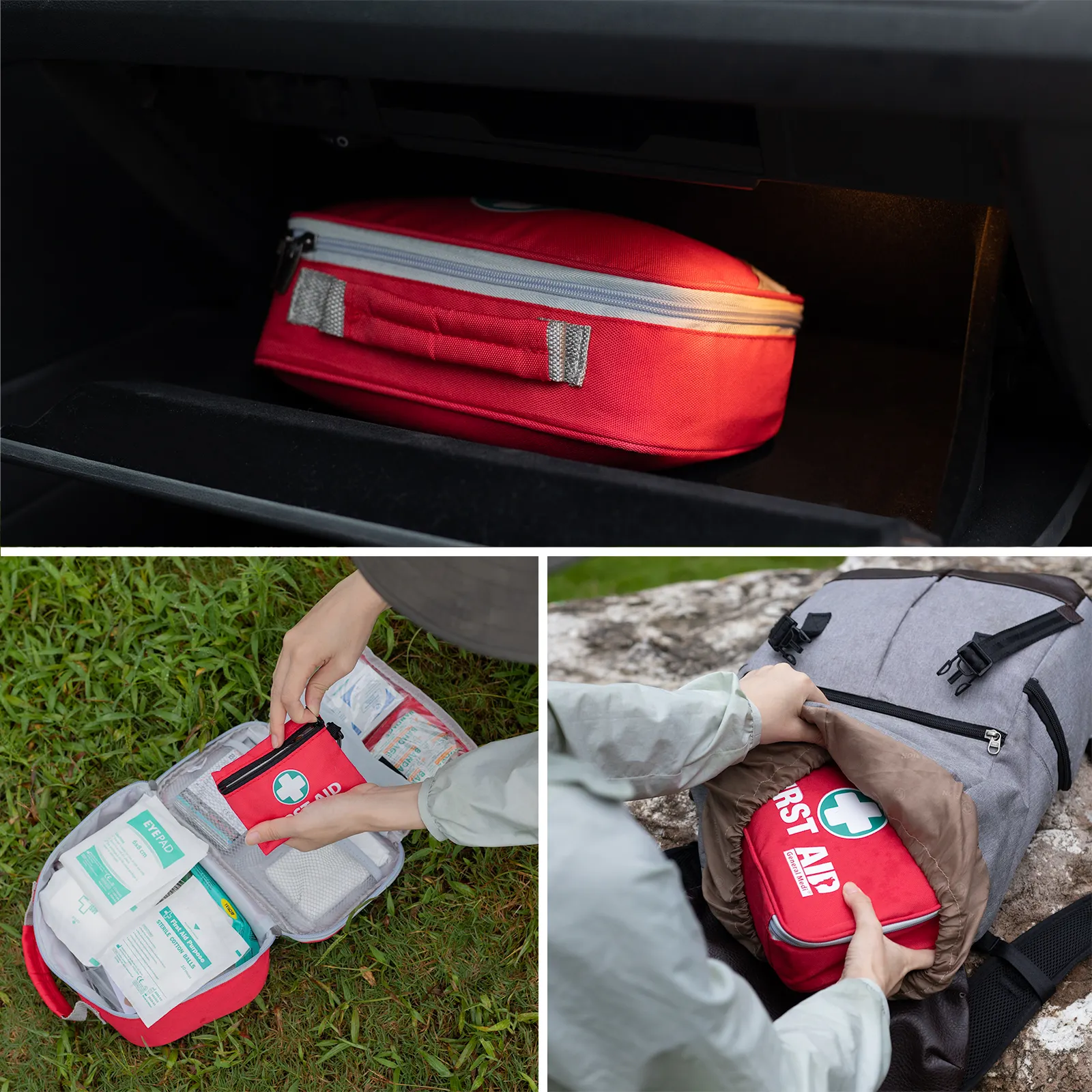 258 Peça conjunto universal de primeiros socorros emergência kit vermelho queimar para viagens veículo camping ao ar livre