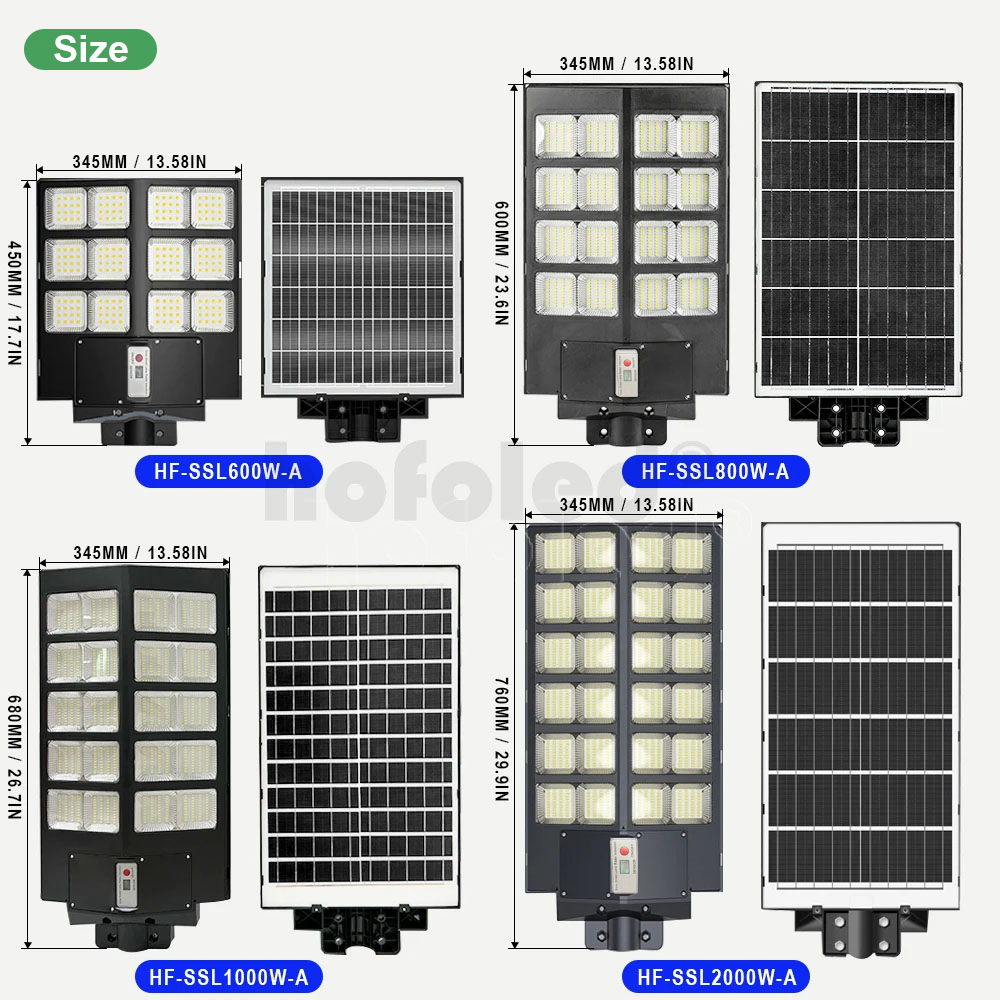 HOFOLED Aluminum Outdoor Solar Street Lamp With Remote Control Waterproof Garden 2000W 600W 800W 1000W Solar Street Light · image 5