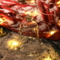 Bestseller NOVEDO Fabrik Maßgefertigte Transparente Glasglocke Dekoration Festliche Frohe Weihnachten Handgefertigte Figur