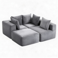 Canapé modulaire compressible en velours côtelé, sectionnel librement combinable, canapé paresseux emballé sous vide pour salon et appartement