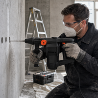 Marteau perforateur électrique robuste 25 mm, 3 modes, mandrin sans clé, pour bricolage et construction professionnelle, non rechargeable, 800 W