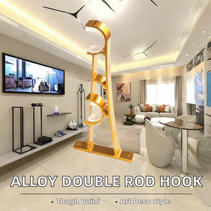 Support de <span class=keywords><strong>tringle</strong></span> à <span class=keywords><strong>rideau</strong></span>, crochet de <span class=keywords><strong>fixation</strong></span> pour <span class=keywords><strong>tringle</strong></span> romaine, en alliage d'aluminium épaissi, style Art Déco, écologique, <span class=keywords><strong>fixation</strong></span> latérale, support simple, code de montage - Product Image 2