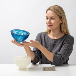 Handmade <b>Blue</b> Resin <b>Bowl</b> Eco-Friendly Dishwasher Safe Stackable Modern Polished Design for Wedding & Party Gifting - Product Image 1