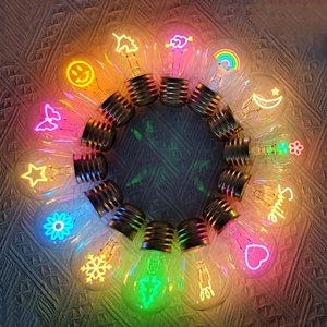 Ampoule LED rechargeable en verre en forme de dessin animé Edison, lumière décorative colorée et amusante, veilleuse portable - Product Image 1