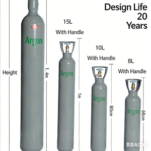 Bouchons de bouteille de gaz en acier sans soudure haute pression pour oxygène/CO2/argon - Product Image 2