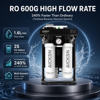 Système de purification d'eau par osmose inverse sans réservoir Aicksn 600GPD, en plastique, pour consommation directe, sous évier, pour hôtel et usage domestique