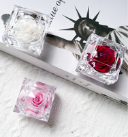 Collier avec anneau en rose acrylique transparent créatif et romantique pour la Saint-Valentin, boîte à bijoux en forme de rose, adapté pour la fête des mères