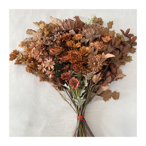 Flores Artificiales <span class=keywords><strong>de</strong></span> <span class=keywords><strong>café</strong></span> oscuro Multicolor, crisantemo <span class=keywords><strong>de</strong></span> loto para decoración <span class=keywords><strong>de</strong></span> boda - Product Image 4