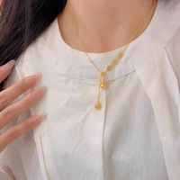 Collier pendentif classique en forme de gourde chinoise dorée, simple, anti-ternissement, avec chevillères, accessoires de personnalité pour femmes, coffret cadeau TGTZ1392