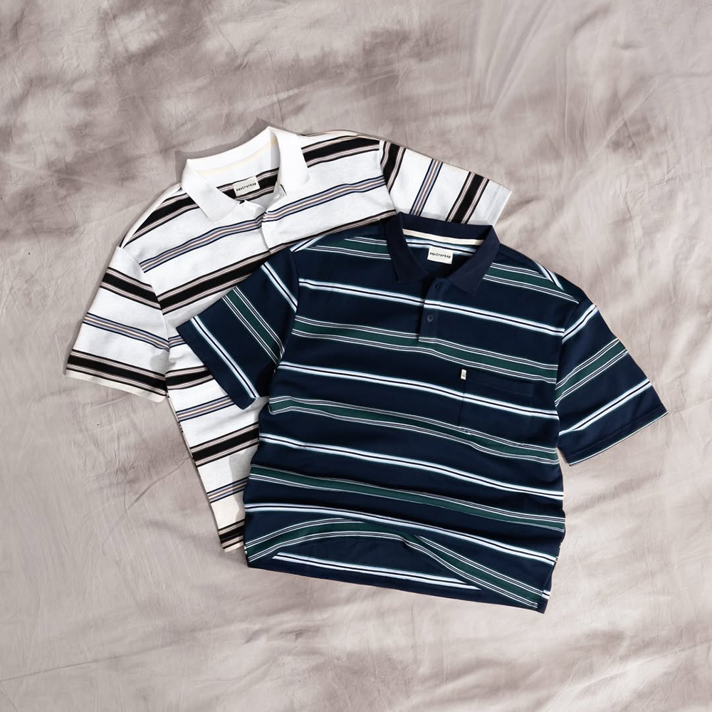 Buy In Bulk Horizontal Striped Polo Shirt Custom Logo, 100% Cotton