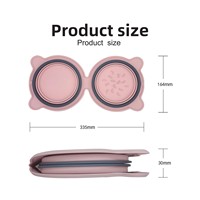 Bol pliable en silicone pour chien – Portable, pour voyage en extérieur, anti-étouffement, alimentation lente, double, pliable, étanche, solide