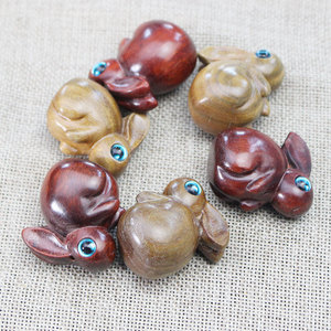 Sandalwood Carved Rabbit <b>Keychain</b> Wood Pendant Portable Decorative Ornament For Bag Phone Chain Gift - Product Image 4