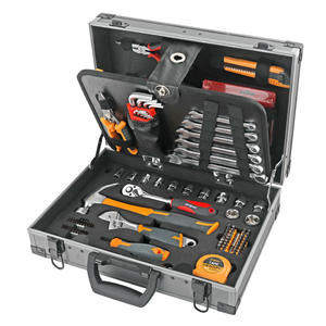 Ensemble d'outils plus grand de 113 pièces, coffret en aluminium, kit de clés métriques, outils de réparation automobile, bricolage, acier au chrome-vanadium - Product Image 1