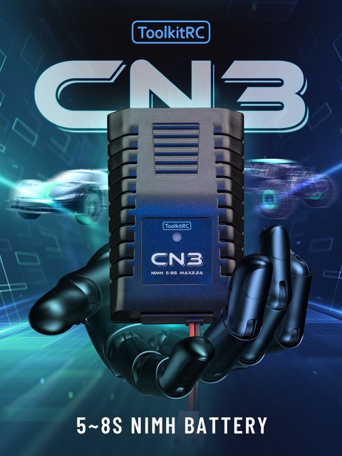 ToolkitRC CN3 AC 25W 2.2A Mini Smart Pocket NiMH Battery Charger 5S-8S 6.0V-9.6V for RC Car Truck Boat Model Toys For FPV DRONE