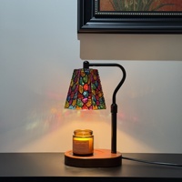 Lampe chauffe-cire sans flamme en vitrail, diffuseur d'aromathérapie avec minuterie réglable, variateur d'intensité, chauffe-bougie à huiles essentielles