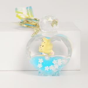 Llavero de Oso Amarillo Adorable con Líquido Flotante y Arena Movediza - Charm Acrílico Multiforma con Purpurina, Accesorio de Animal de Dibujos Animados al por Mayor - Product Image 2