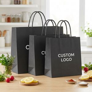 Bolsa de Compra de Papel Kraft Ecológica de Alta Gama, Impresión de Logotipo Personalizado, Bolsa de Transporte de Papel Reciclable - Product Image 1