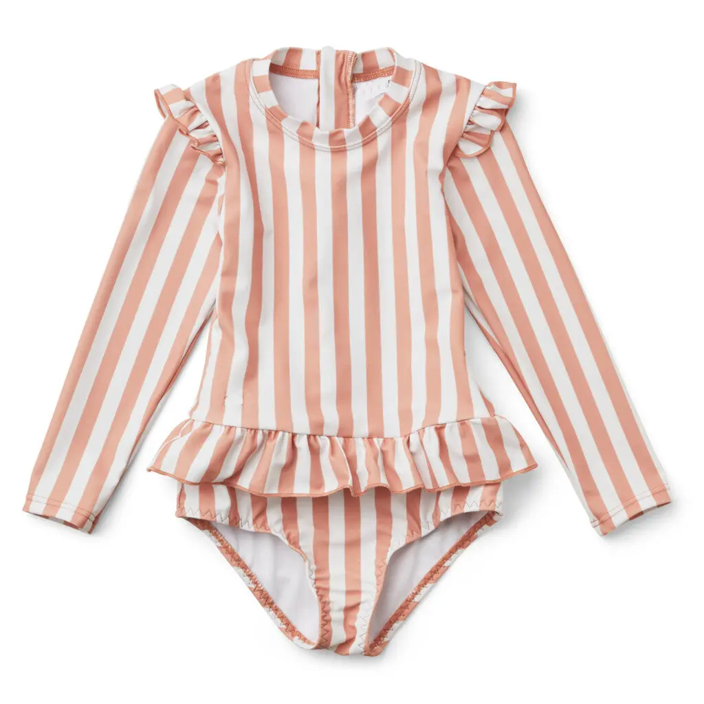 Abbigliamento estivo da spiaggia che trema un pezzo adorabile costumi da bagno per bambine e bambine