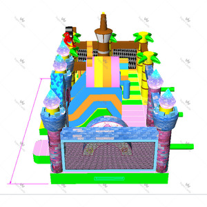 <span class=keywords><strong>Castillo</strong></span> Inflable Comercial con Tobogán, Temática Pirata y Princesa, Casa de Brinco, Equipo para Alquiler de Fiestas - Product Image 4