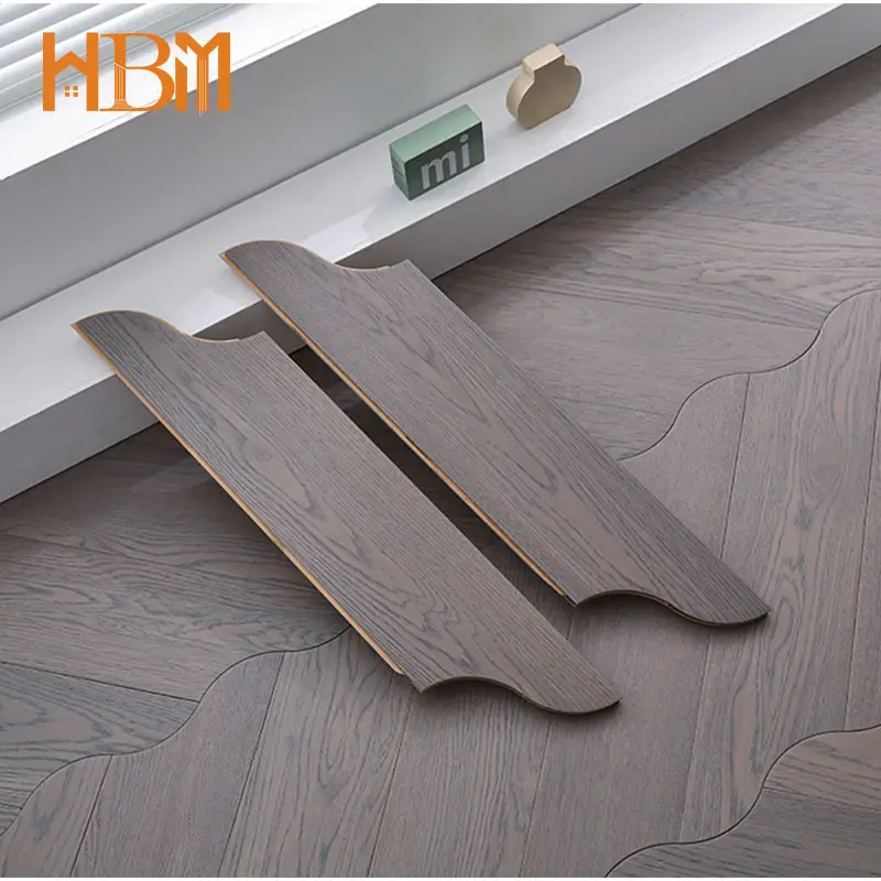 High quality French wood hard floors leaf shaped herringbone parquet triple solid wood flooring