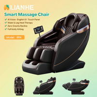 Fauteuil de massage zéro gravité en cuir marron foncé avec écran tactile IA, chaleur, airbag, shiatsu, inclinable – Vente directe usine OEM