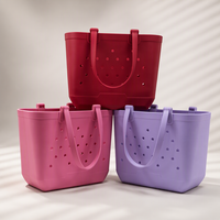 Sac de plage en caoutchouc EVA, sac fourre-tout de plage imperméable grande capacité, logo personnalisé, style silicone, portable, pour l'été, la piscine, les voyages, OEM