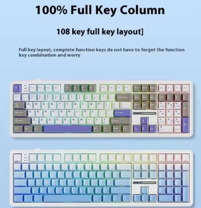 AULA F108 Pro แป้นพิมพ์กลสำหรับเล่นเกมสีฟ้าแบบไร้สาย RGB backlit hot-swap สามารถตั้งโปรแกรมได้แล็ปท็อปยูเอสบีอินเทอร์เฟซ Type-C - Product Image 2