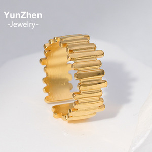 Offre Spéciale – Bague Ouverte Hypoallergénique en Acier Inoxydable pour Femme, Style Irrégulier, Tendance Ins, Bague de Couple, Vente en Gros, pour Femmes - Product Image 2