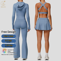 Femmes entraînement sport costume taille haute Gym Fitness respirant jupe Yoga veste ample jambe large pantalon entraînement exercice Yoga ensembles