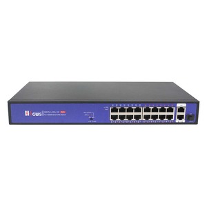 Port transmisi tinggi 16*10/100/1000M + 2*10/100/1000M RJ45 + 1*1000M port SFP POE switch, mendukung standar POE + - Product Image 1