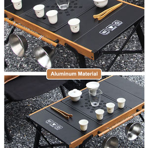 Mesa de Picnic Plegable para Exteriores, Diseño Coreano 2025, de Aluminio Negro, Plegable, para Cocinar, Barbacoa, Camping, IGT - Product Image 3