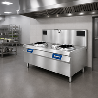 Cuisinière électrique commerciale en acier inoxydable 2x15kW pour restaurant, avec double wok et modèles à une ou deux marmites à soupe