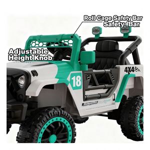 Baby Electric Double Drive Ride-On Car MP3 Music Player Custom Design <b>Push</b> Handle Smooth Rolling Wheels Plastic Body Indoor - Product Image 2