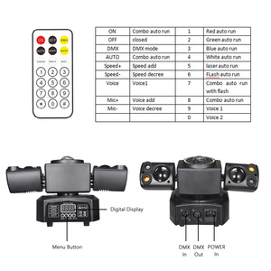 60w LED 더블 헤드 무대 파티 조명 레이저 스트로브 빔 매직 볼 4in1 <span class=keywords><strong>MiNi</strong></span> 생일 파티 바 디스코 이동 헤드 라이트 - Product Image 5