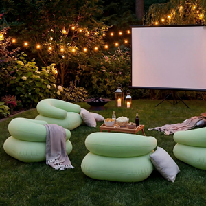 Leisure <b>Inflatable</b> Lazy <b>Sofa</b> Flocking U-Shaped Design Outdoor Indoor Use PVC Material PP Cotton Filling Portable Single <b>Sofa</b> - Product Image 6