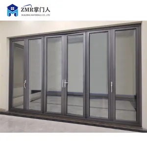 Pintu Teras Lipat Modern Kedap Suara Porte & Paire Dibuat Khusus Pintu Lipat Dua Aluminium Tahan Angin