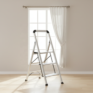 Scala Pieghevole in Alluminio a 2 Gradini Ultra Sottile con Corrimano Antiscivolo, Portata 150kg, Certificata EN 131, <span class=keywords><strong>per</strong></span> Scale e Bagno, Design Moderno - Product Image 6