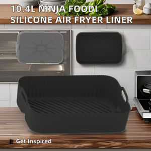 Friteuse à air réutilisable en silicone de qualité alimentaire Marmite carrée pour la cuisson au four Plats de cuisson en papier jetables Panier à four - Product Image 1