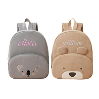 Sac à dos personnalisé brodé pour tout-petit, en velours côtelé, grande capacité, décontracté, pour enfants, cadeau d'anniversaire ou de vacances