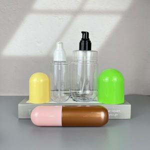Botellas de Plástico PET de 90 ml con Forma de Cápsula para Envasado de Píldoras y Cápsulas Vacías, Botella con Bomba Dosificadora de Loción y Pulverizador - Product Image 3