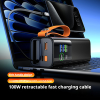 CDB-184-2W 100W PD 20000mAh Batterie externe à charge rapide avec câble Type C rétractable Écran couleur TFT Chargeur portable pour ordinateur portable