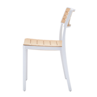 Chaise de salle à manger empilable en plastique PP au design moderne avec accoudoirs pour restaurant, hôtel, école, maison, bureau