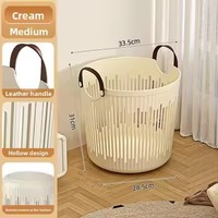 Panier à linge sale grande capacité pour salles de bain, en plastique ajouré avec poignée, panier de rangement portable pour jouets