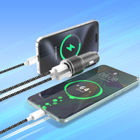 Cargador de Coche de 38 W con Carga Rápida 2 en 1, Adaptador de Cargador de Teléfono para Coche con USB Tipo C para iPhone, Cargador de Coche Portátil de Carga Rápida