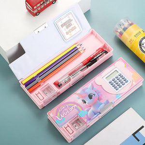 Sáng Tạo kép sử dụng bút chì trường hợp máy tính phim hoạt hình đa chức năng công suất lớn hai lớp bút hộp lưu trữ Phi Hành Gia dễ thương - Product Image 3